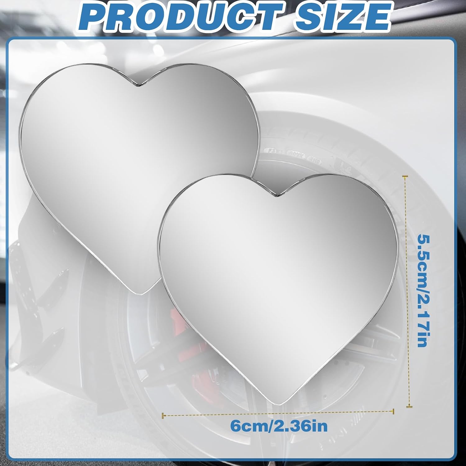 2 adet kalp şeklinde HD kör no - Blind Spot Mirror Wide Angle Convex 2Pcs incelemesi ve fiyatı