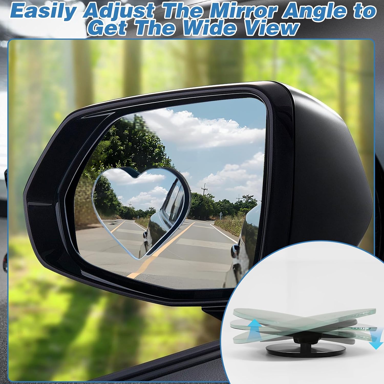 2 adet kalp şeklinde HD kör no - Blind Spot Mirror Wide Angle Convex 2Pcs incelemesi ve fiyatı