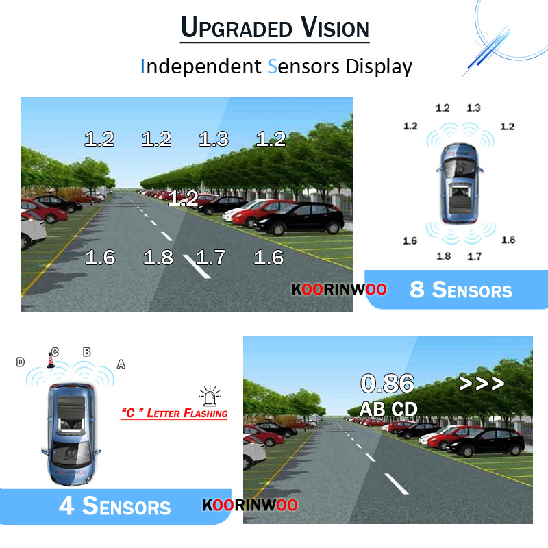 Kablosuz akıllı sistem park se - Car Parking Sensor 8 Sensor Front Rear incelemesi ve fiyatı
