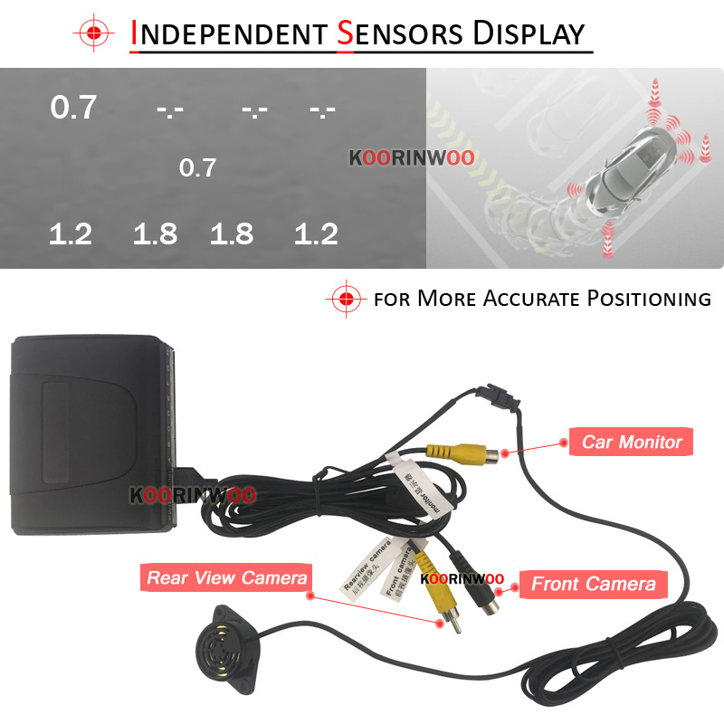 Koorinwoo Çift Çekirdekli Araç - Car Parking Sensor 8 Sensor Front Rear incelemesi ve fiyatı