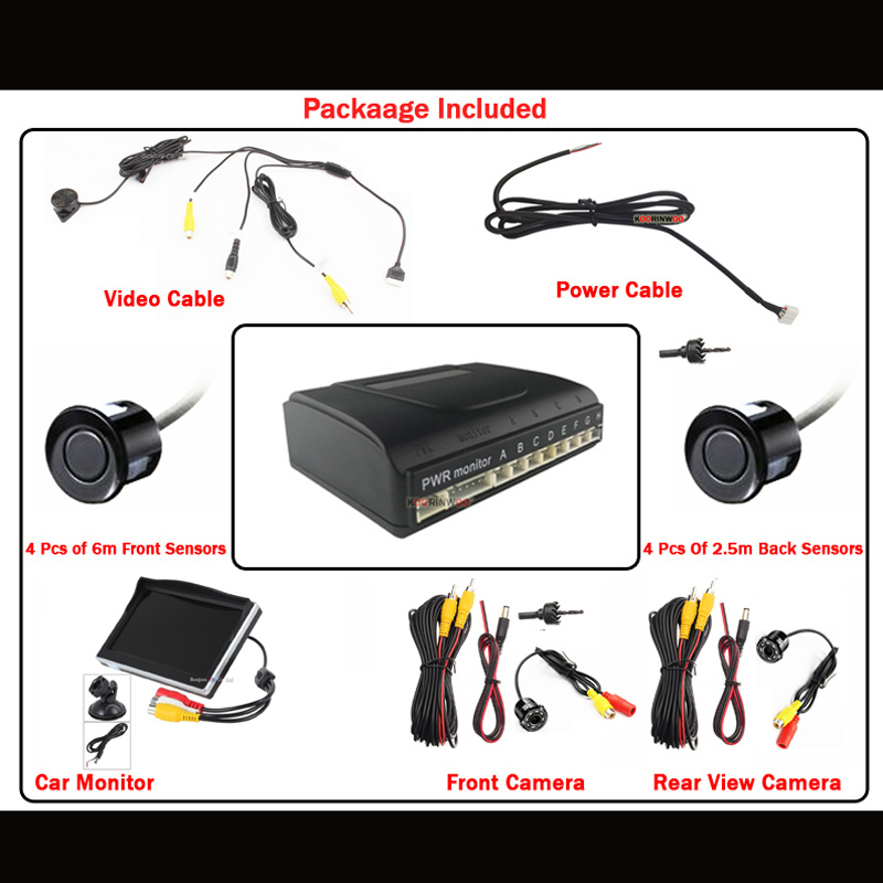 Koorinwoo 360 Bird Parktronic  - Car Parking Sensor 8 Sensor Front Rear incelemesi ve fiyatı