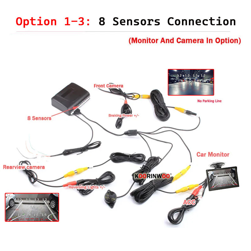 Koorinwoo Arabalar İçin Akıllı - Car Parking Sensor 8 Sensor Front Rear incelemesi ve fiyatı